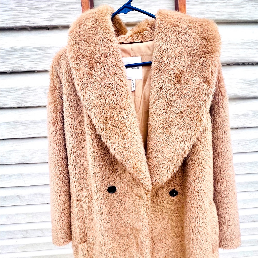 Avec Les Filles Shaw Collar Faux Fur Coat